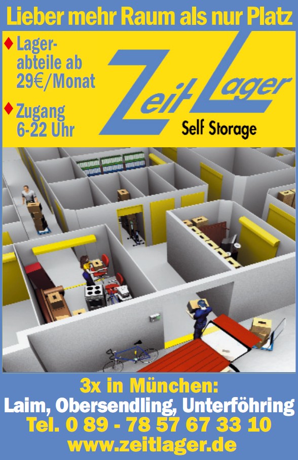 Werbung: Zeitlager Selfstorage